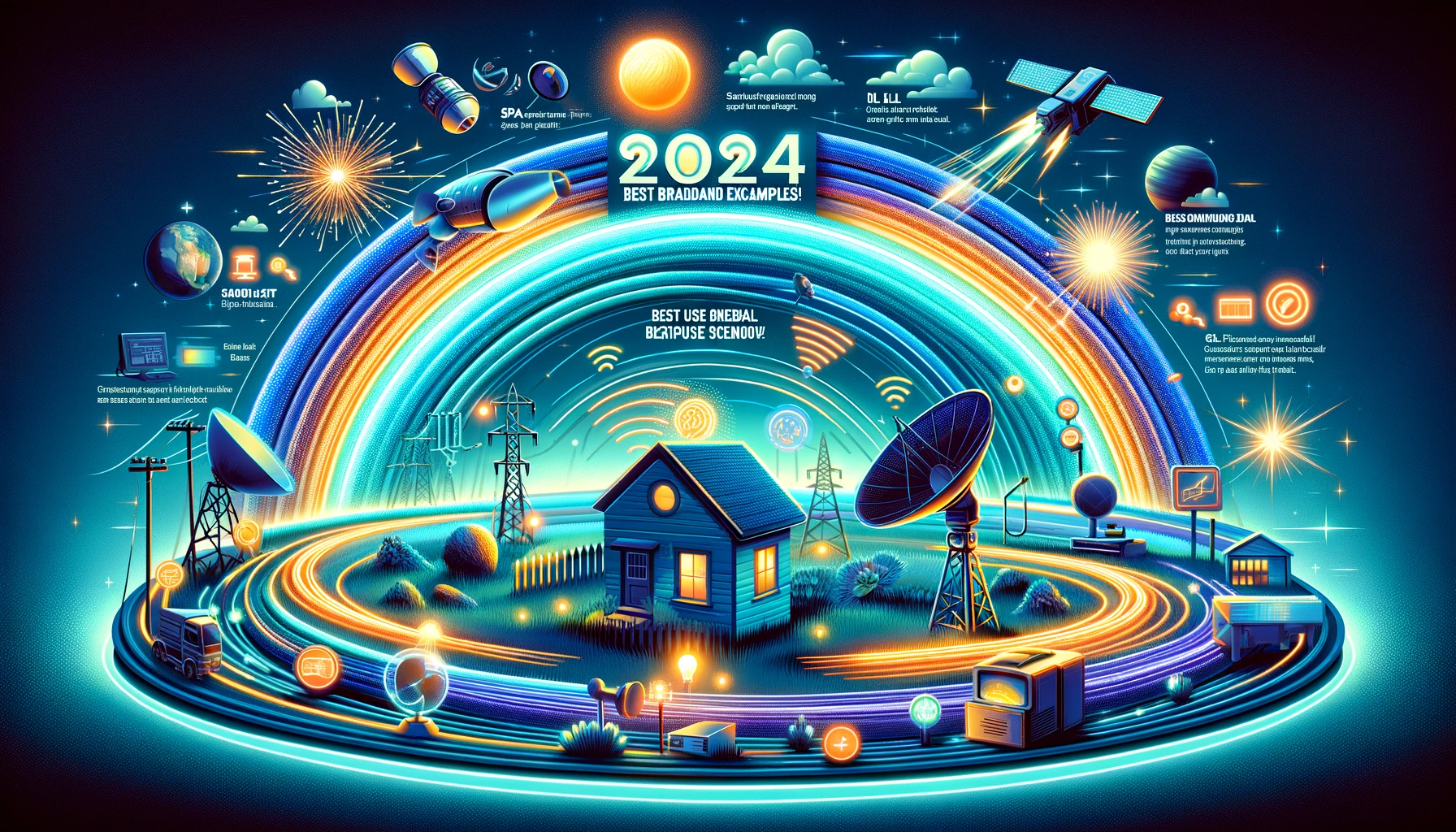 broadband technologies in 2024, showing fiber-optic, satellite, DSL, and cable.